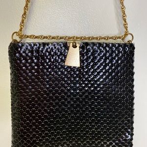 Whiting & Davis Black Mesh Shoulder Bag Vintage
